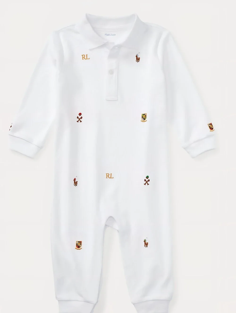 Ralph Lauren Embroidered Polo One-Piece  Baby Boy 9 Months Read Description